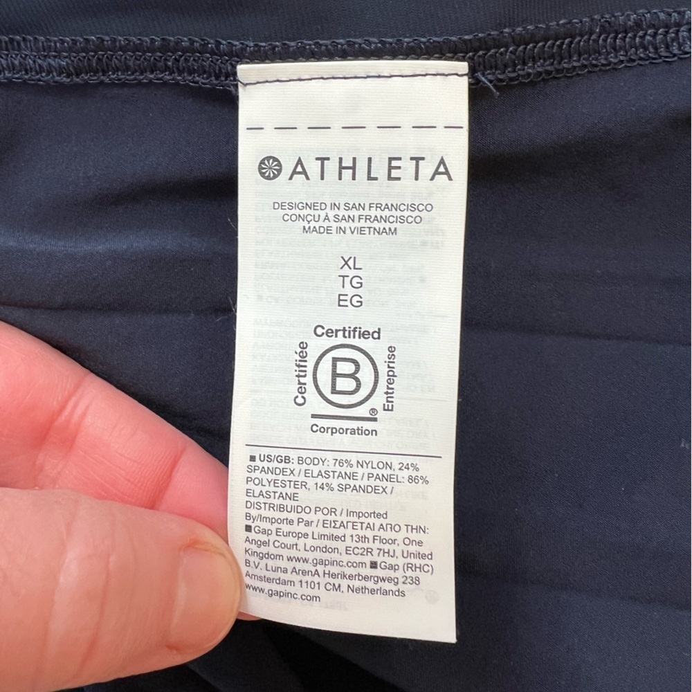 Athleta Match Point Pleated Sleeveless High Neck Tennis Dress in Navy Blue, XL - Picture 7 of 10